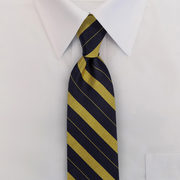 Navy/Yellow Stripe #708Clip-On Necktie-SB
