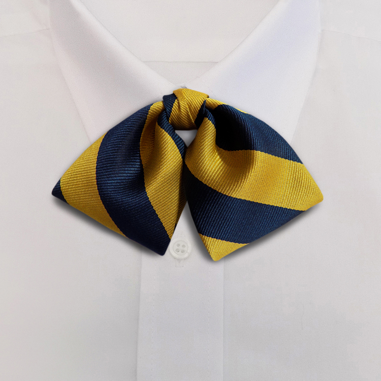 Navy/Gold Stripe #808Tab Bow on Adjustable Band-SB