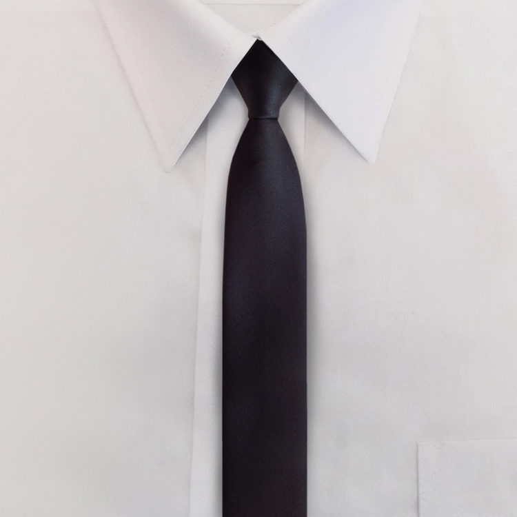 【2plan】23FW★ [MADE] Signature satin slim tie medium-gray-silk-medium-gray-