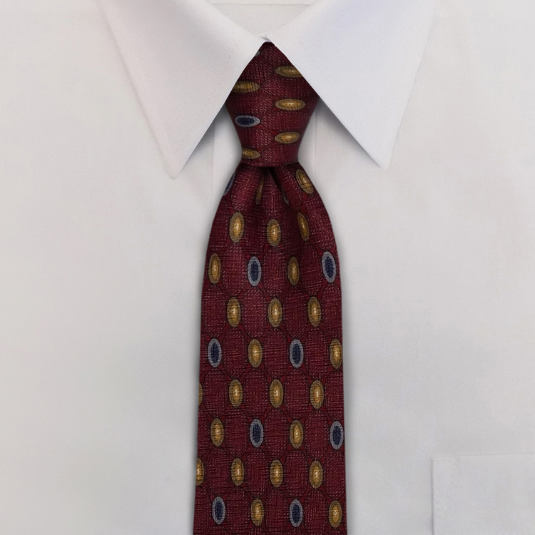 Audiophile Burgundy #CB2 Four-In-Hand Necktie-Samuel Broome