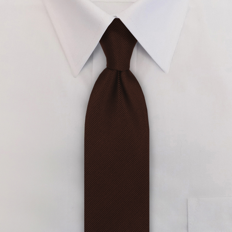 Brown Solid TwillClip-On Necktie-SB