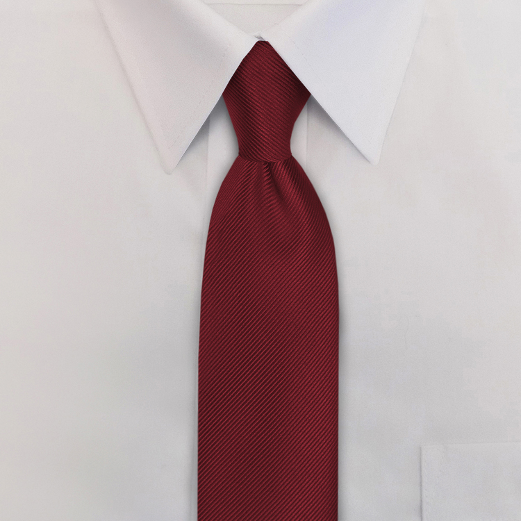 Maroon Solid TwillFour-In-Hand Necktie-Samuel Broome
