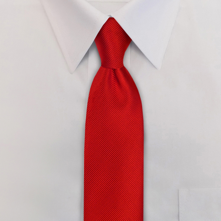 Red Solid TwillClip-On Necktie-SB