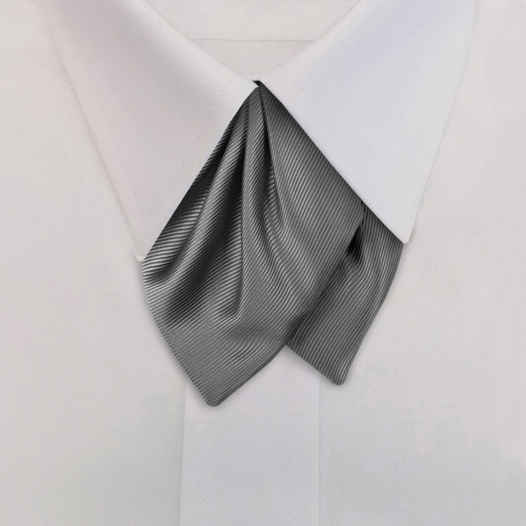 Grey Solid TwillTulip Bow on Adjustable Band-SB