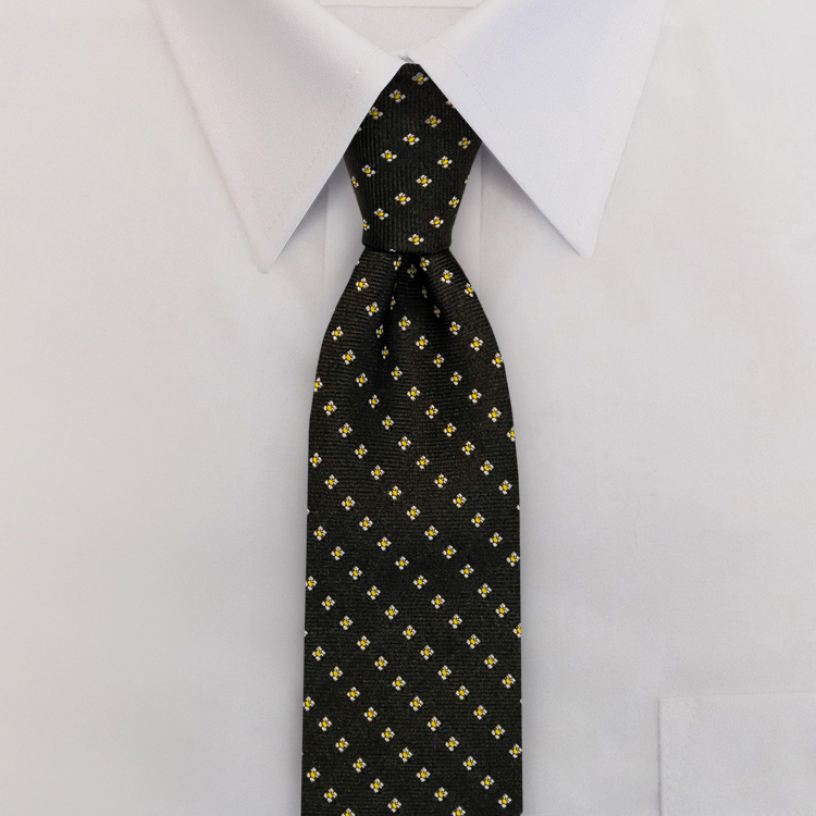 Black/Gold Woven Neat #413Clip-On Necktie-SB