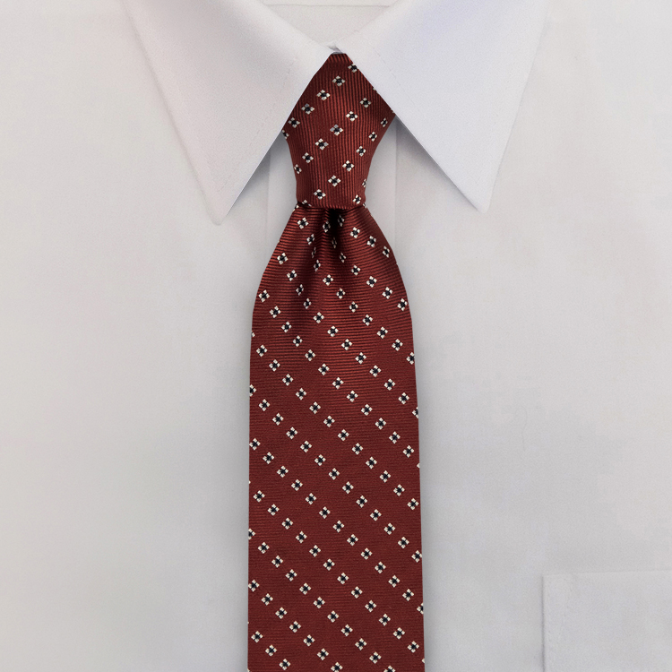 Burgundy Woven Neat #414Clip-On Necktie-SB