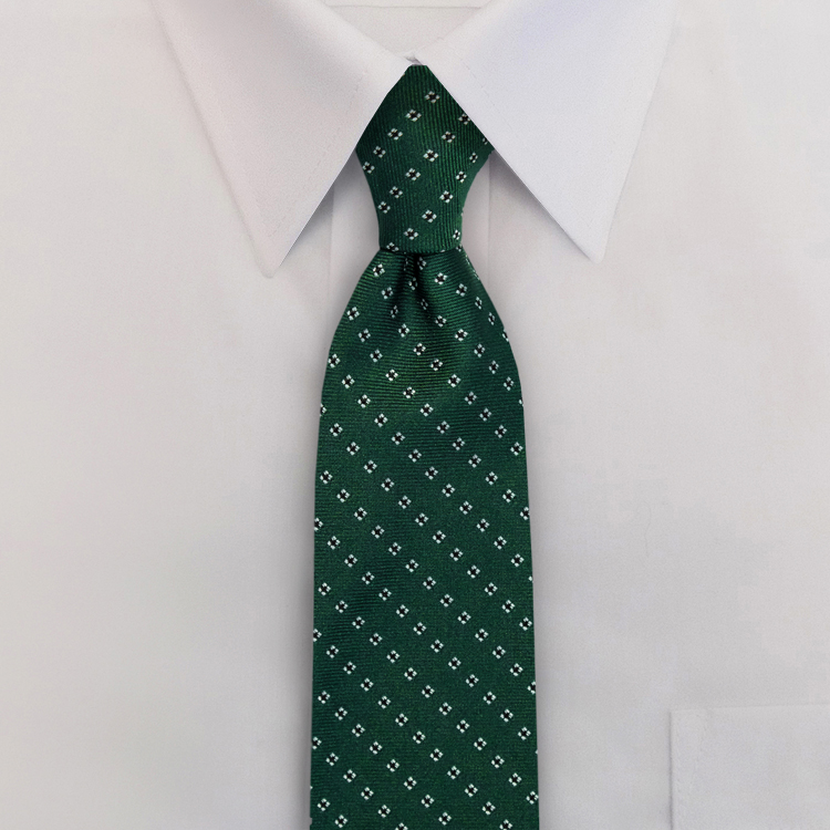Green Woven Neat #419Clip-On Necktie-SB