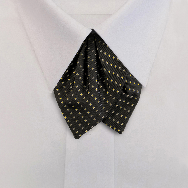 Black/Gold Woven Neat #413Tulip Bow on Adjustable Band-SB