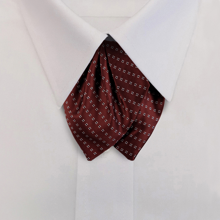 Burgundy Woven Neat #414Tulip Bow on Adjustable Band-SB