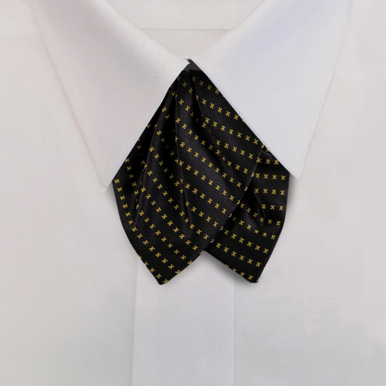 Navy/Gold Woven Neat #417Tulip Bow on Adjustable Band-SB