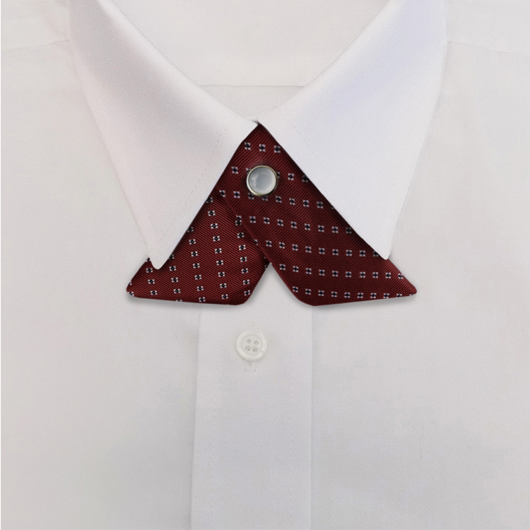 Burgundy Woven Neat #414Crossover Tie with Pearl Snap-SB