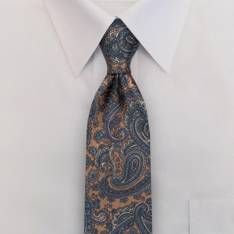 Blue Paisley Print #476Clip-On Necktie-SB