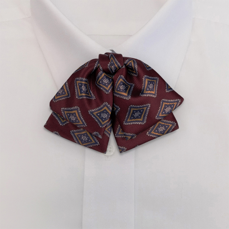 Burgundy/Navy Print #462Manager Bow on Adjustable Band-SB