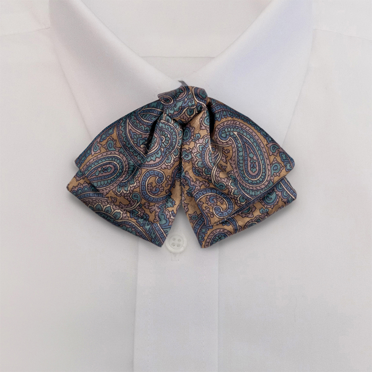 Blue Paisley Print #476Manager Bow on Adjustable Band-SB