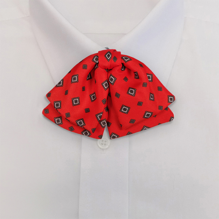 Red Print #485Manager Bow on Adjustable Band-SB