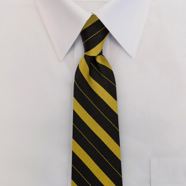 Black/Gold Stripe #712Clip-On Necktie-SB