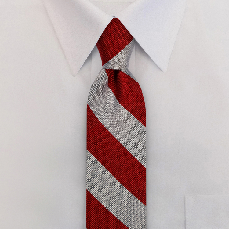 Burgundy/Silver Stripe #805Clip-On Necktie-SB