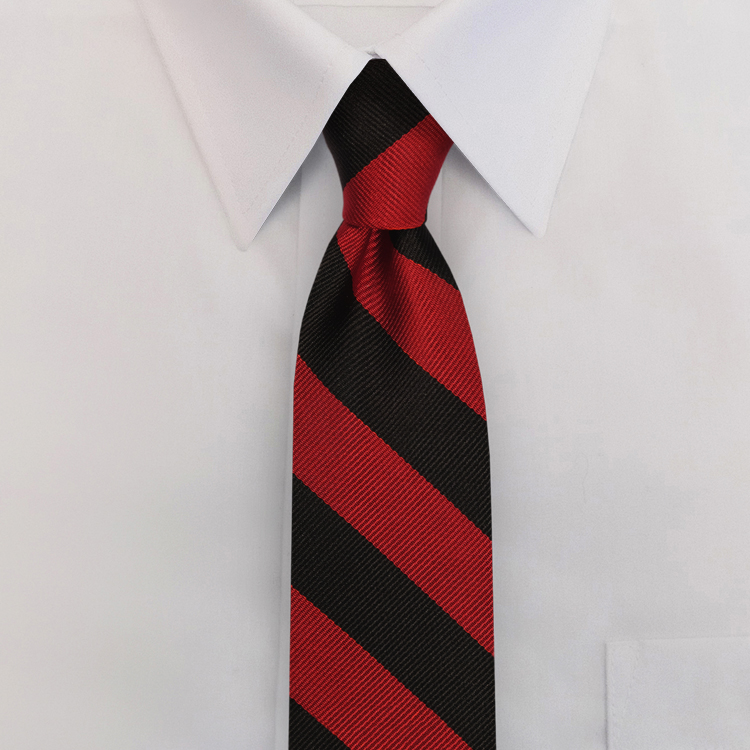 Black/Red Stripe #813Clip-On Necktie-SB