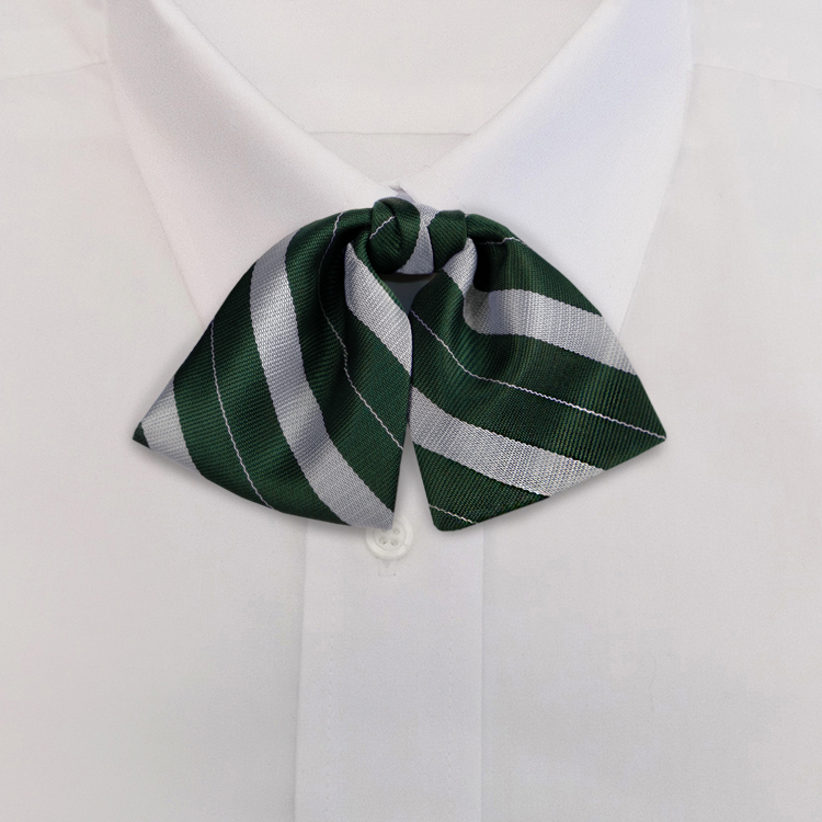 Green/Silver Stripe #719Tab Bow on Adjustable Band-Samuel Broome