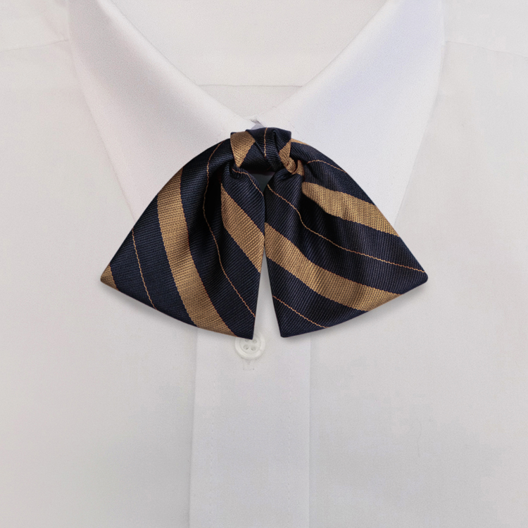 Navy/Tan Stripe #733Tab Bow on Adjustable Band-SB