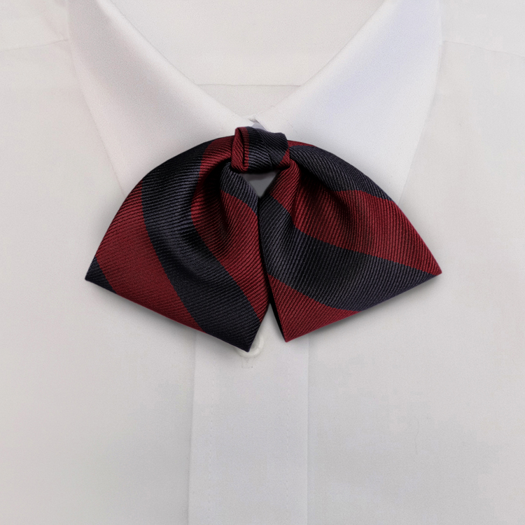 Navy/Burgundy Stripe #809Tab Bow on Adjustable Band-SB