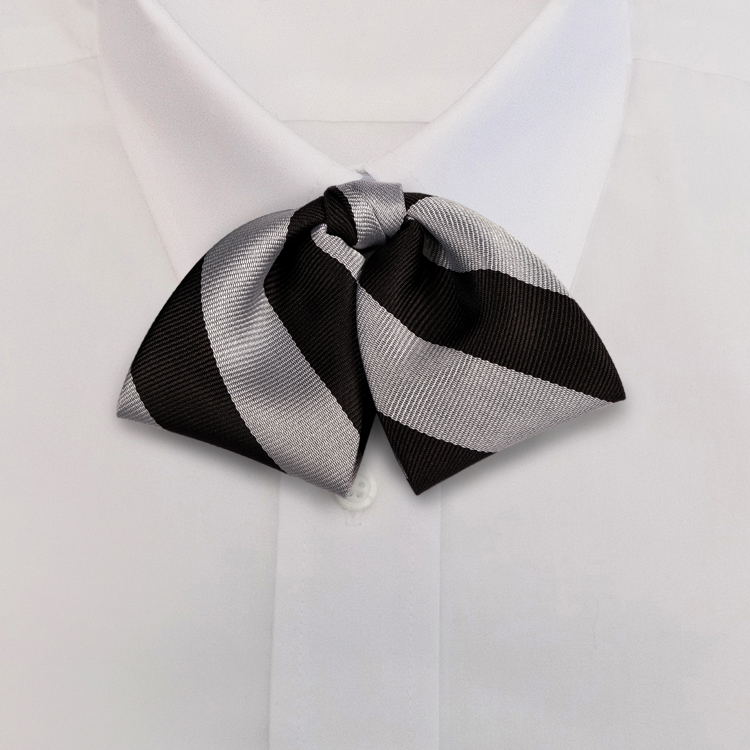 Black/Silver Stripe #825Tab Bow on Adjustable Band-SB