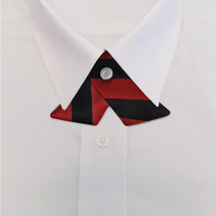 Black/Red Stripe #813Crossover Tie with Pearl Strap-SB