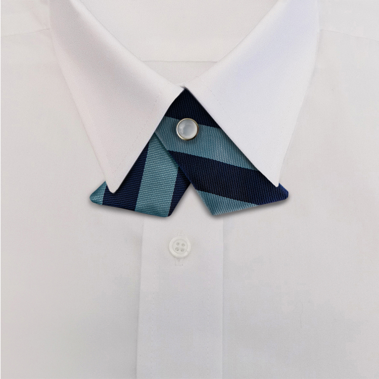 Navy/Copen Stripe #817Crossover Tie with Pearl Strap-SB