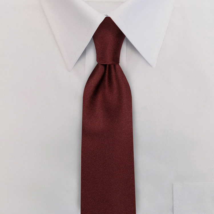Maroon Polyester Clip-On Necktie-SB