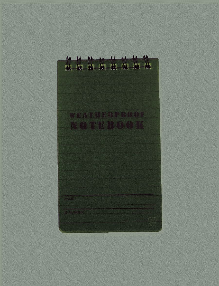 Olive Drab Green 3&#34;X5&#34; Weatherproof Notebook-Tru-Spec
