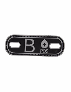 B+blood Type Black & Grey Morale Patch-Tru-Spec
