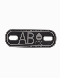 Ab+blood Type Black & Grey Morale Patch-Tru-Spec