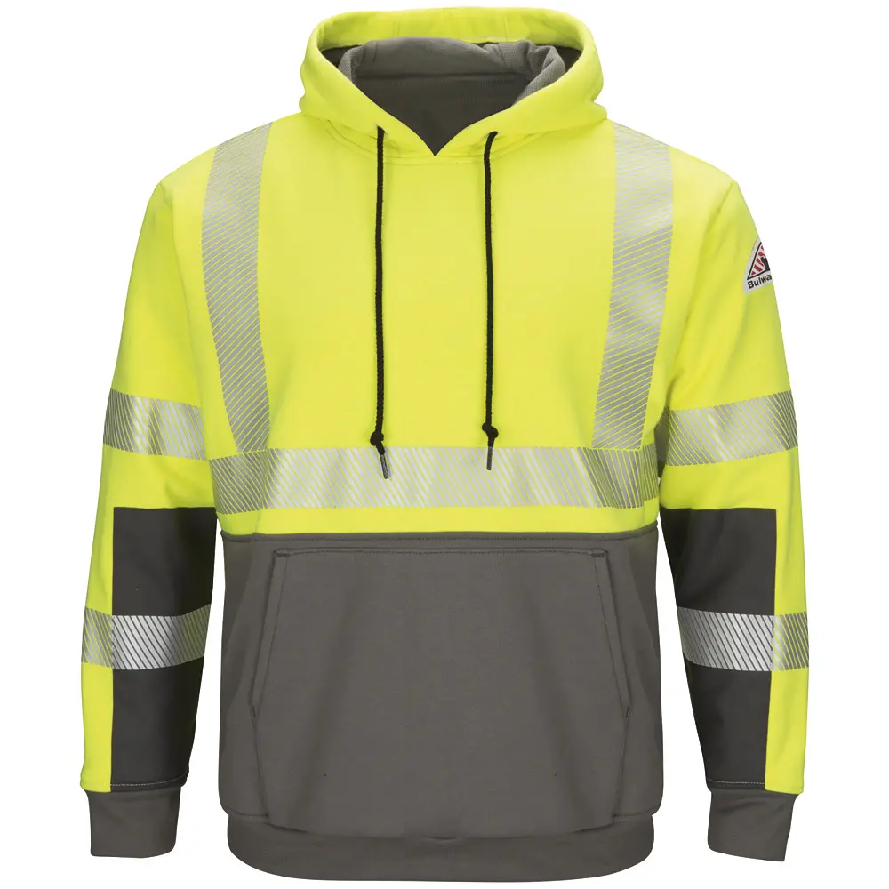 Men&#8216;s Hi-Visibility Color Block Pullover Fleece Sweatshirt-Bulwark