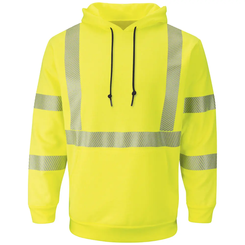 Men&#8216;s Fleece FR Hi-Visibility Pullover Hooded Sweatshirt-Bulwark