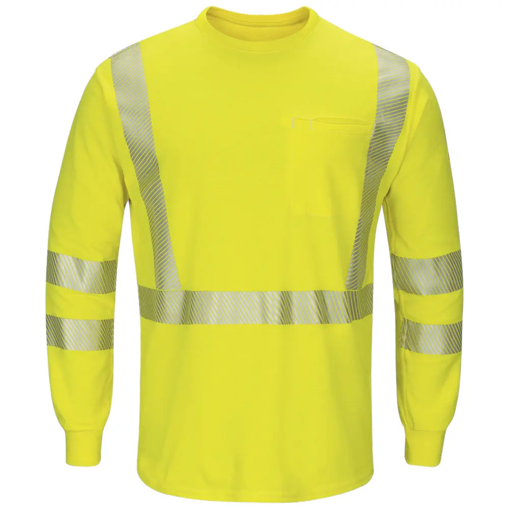 Men&#8216;s Lightweight FR Hi-Visibility Long Sleeve T-Shirt-Bulwark