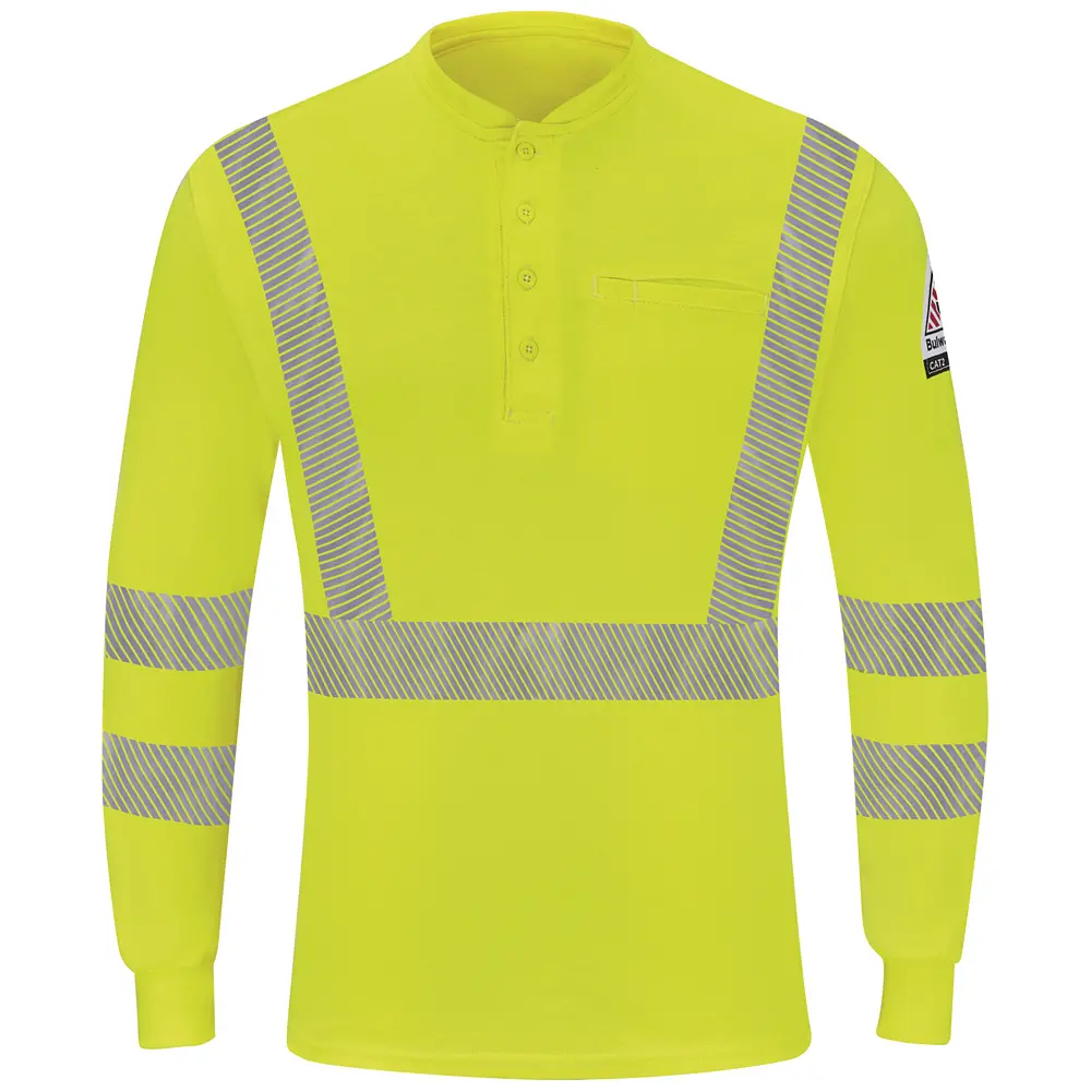 Men&#8216;s Hi-Visibility Lightweight Long Sleeve Henley-Bulwark