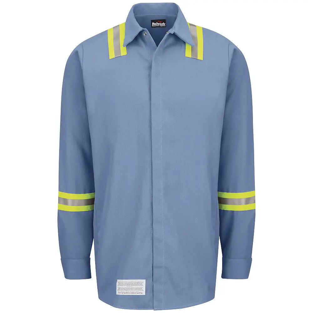 Enhanced Visibility Concealed&#45;Gripper Pocketless Work Shirt-Bulwark