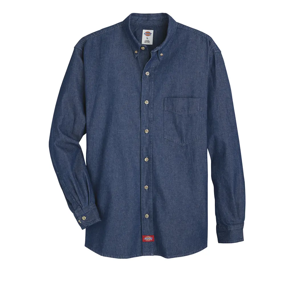 Men&#8216;s Denim Long-Sleeve Work Shirt-Dickies