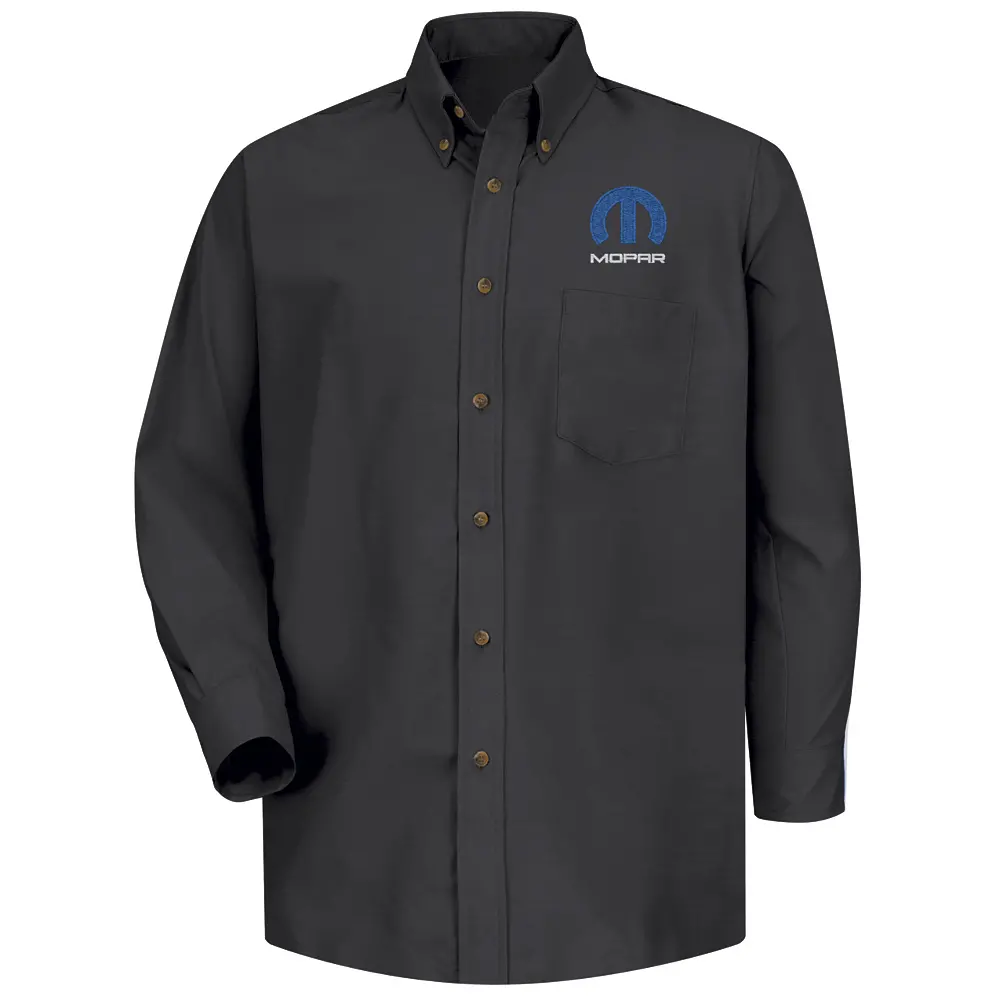 Mopar Men&#8216;s Long Sleeve Poplin Dress Shirt-Red Kap