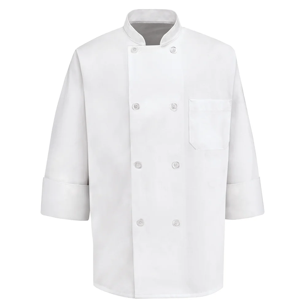 Eight Pearl Button Chef Coat-Red Kap