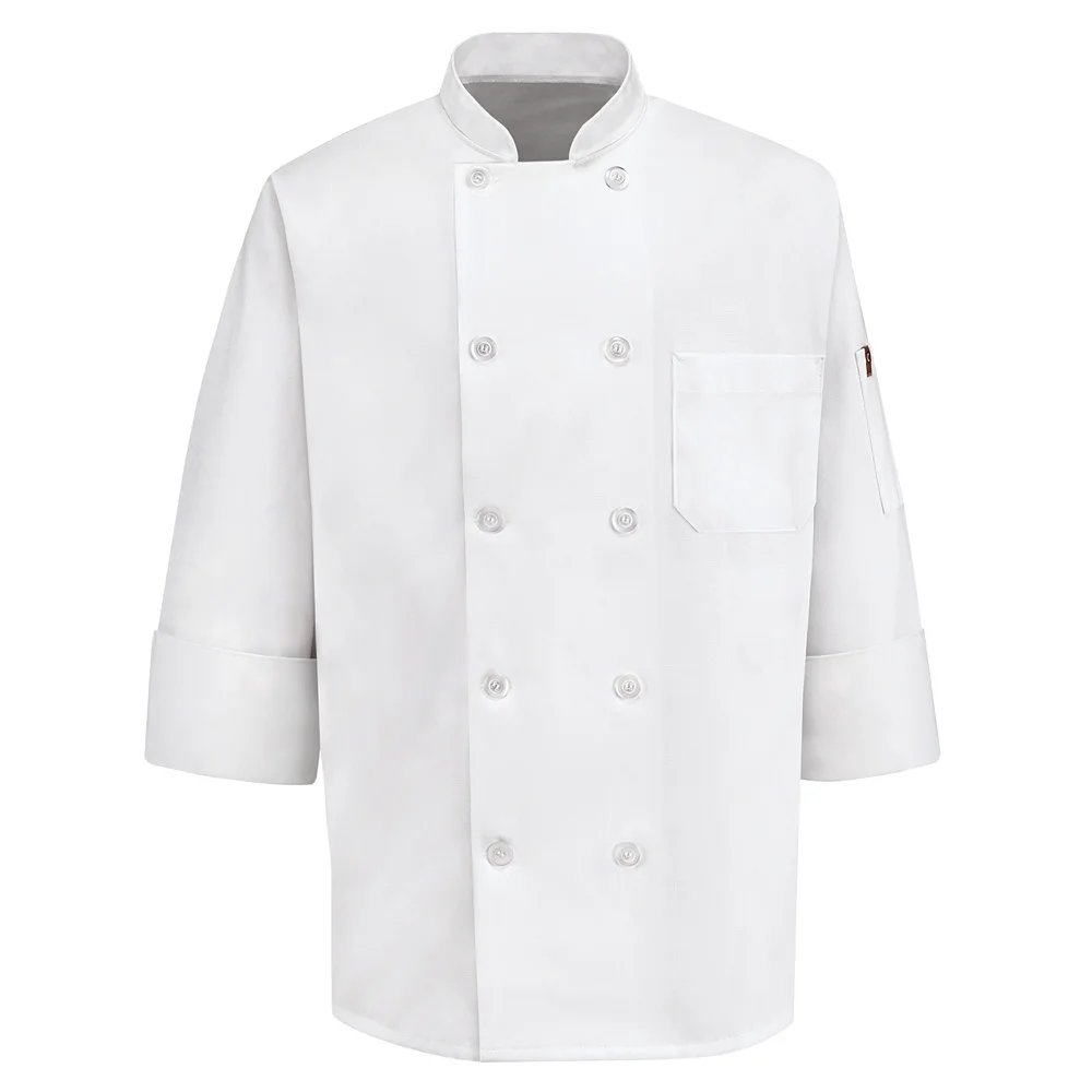 Ten Pearl Button Chef Coat-Red Kap