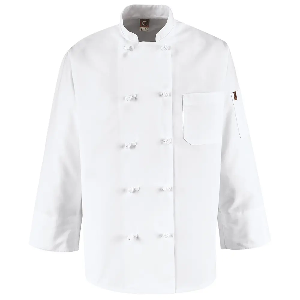 Ten Knot Button Chef Coat with Thermometer Pocket-Red Kap