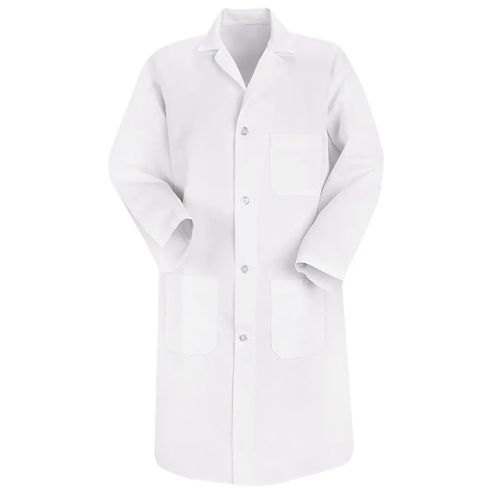 Men&#8216;s Button-Front Lab Coat-Red Kap