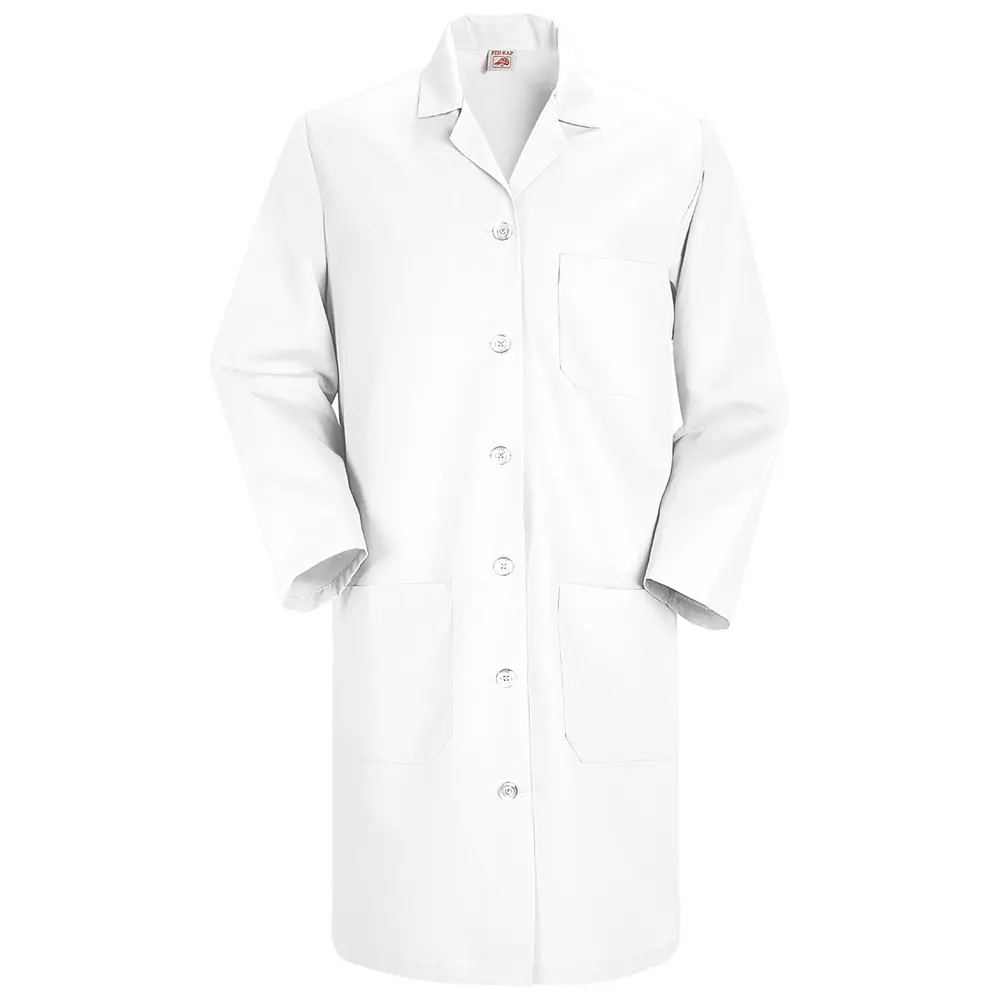 Women&#8216;s Button-Front Lab Coat-Red Kap