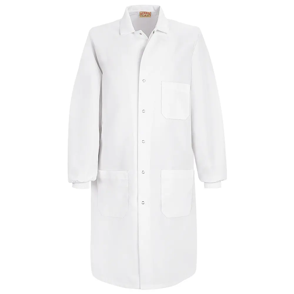 Unisex Specialized Cuffed Lab Coat with Exterior Pocket-Red Kap