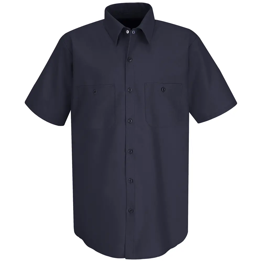 Men&#8216;s Short Sleeve Wrinkle-Resistant Cotton Work Shirt-Red Kap