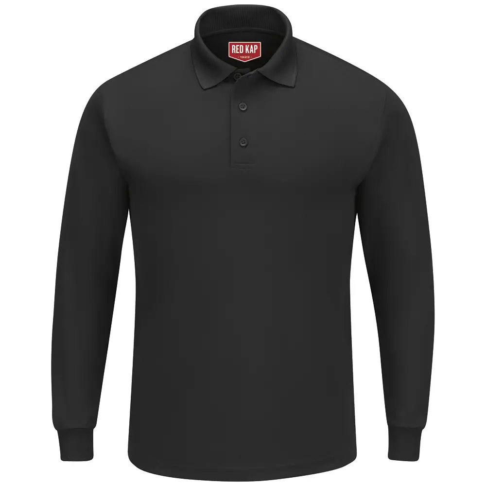 Men&#8216;s Long Sleeve Performance Knit Polo-Red Kap