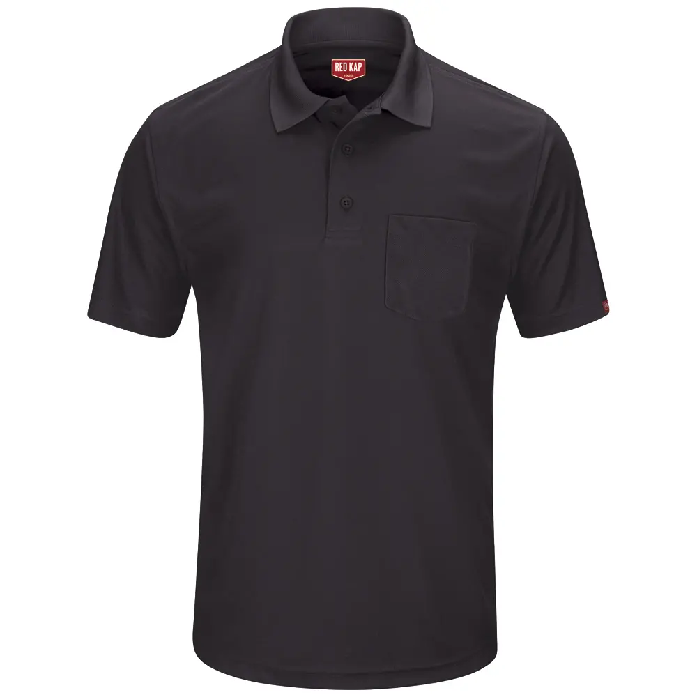 Men&#8216;s Short Sleeve Performance Knit Pocket Polo-Red Kap