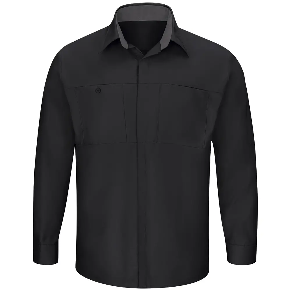 Men&#8216;s Long Sleeve Performance Plus Shop Shirt with OilBlok Technology-Red Kap