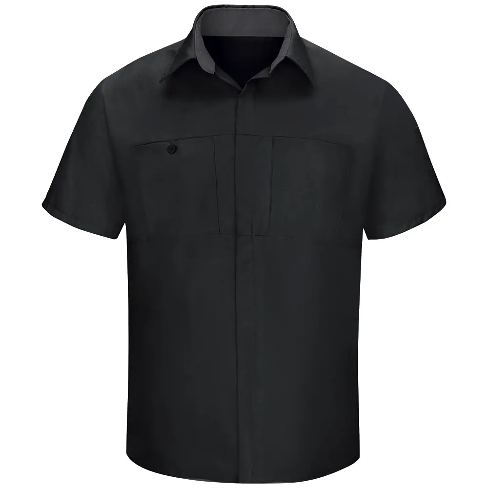 Men&#39;s Short Sleeve Performance Plus Shop Shirt With Oilblok Technology-Red Kap